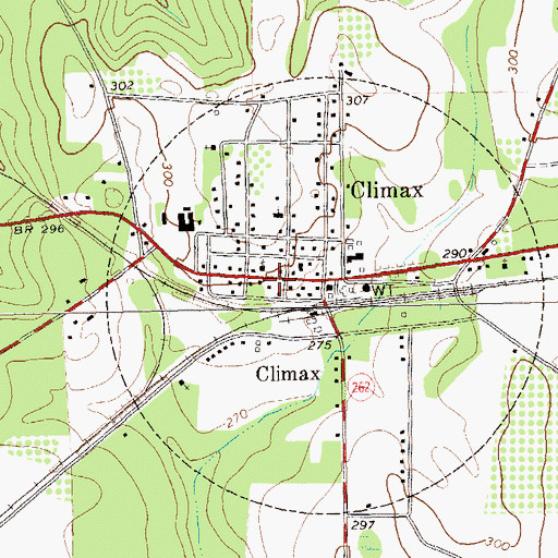 Topographic Map of Climax Police Department, GA