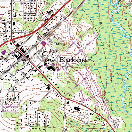 Topographic Map of Pierce County Sheriff's Office, GA