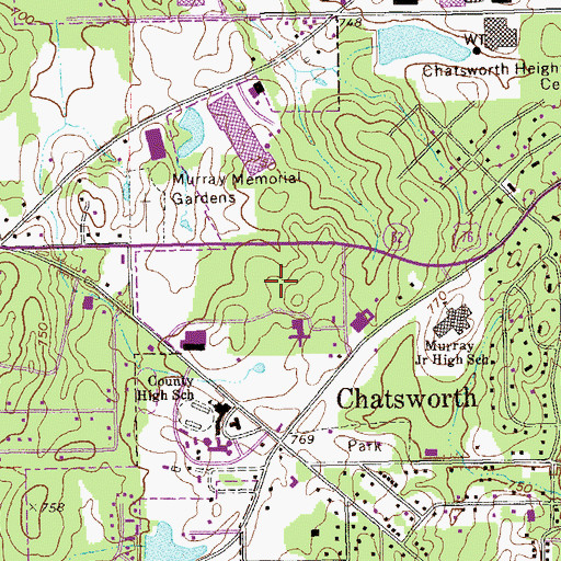 Topographic Map of Murray County Sheriff's Department, GA