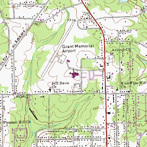 Topographic Map of Upson County Sheriff's Office, GA