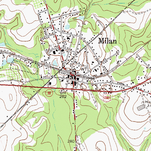 Topographic Map of Milan Police Department, GA