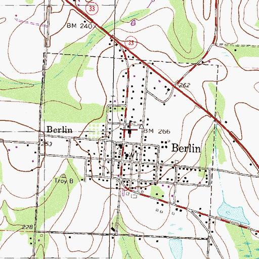 Topographic Map of Berlin Police Department, GA