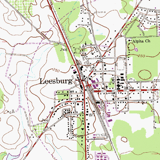 Topographic Map of Leesburg Police Department, GA