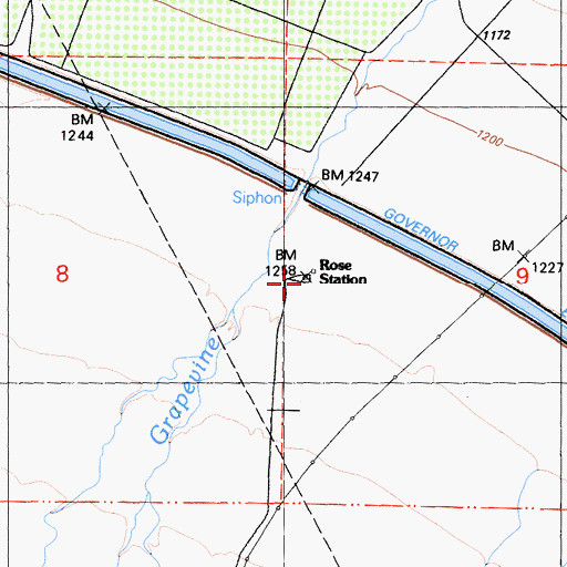 Topographic Map of Rose Station, CA