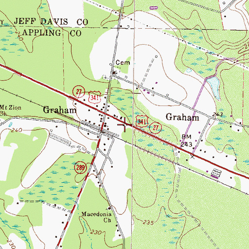 Topographic Map of Graham Police Department, GA