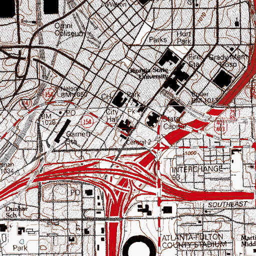 Topographic Map of Atlanta Police Executive Protection, GA