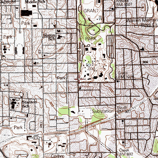 Topographic Map of Atlanta Police Department Zone 3, GA