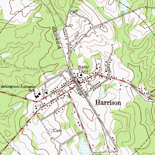 Topographic Map of Harrison Police Department, GA