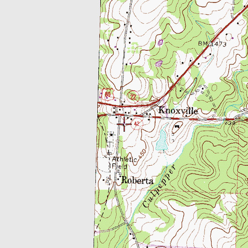 Topographic Map of Crawford County Sheriff's Department, GA