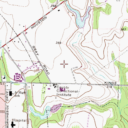 Topographic Map of Houston County Sheriff's Office, GA