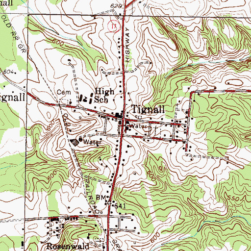 Topographic Map of Tignall Police Department, GA