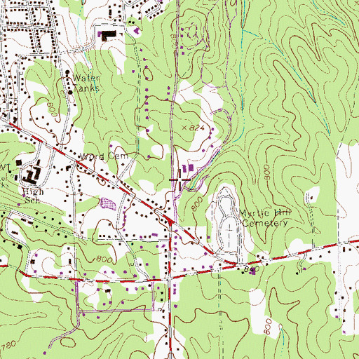 Topographic Map of Hogansville City Police Department, GA