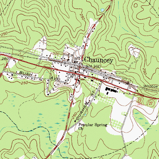 Topographic Map of Chauncey Police Department, GA