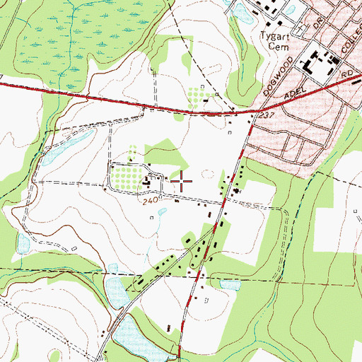 Topographic Map of Berrien County Sheriff's Office, GA