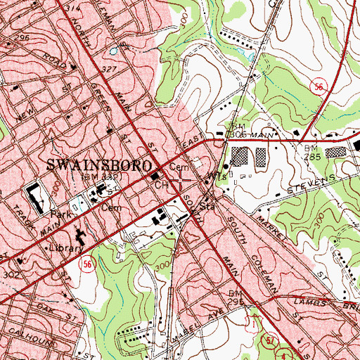 Topographic Map of Emanuel County Sheriff's Office, GA