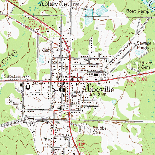 Topographic Map of Wilcox County Sheriff's Department, GA