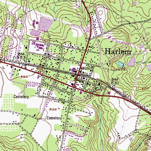 Topographic Map of Harlem Police Department, GA