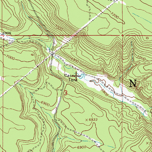 Topographic Map of Casner Tank, AZ