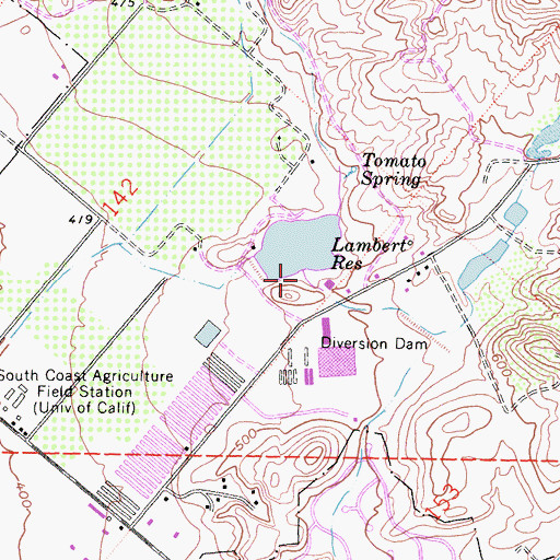 Topographic Map of Round Canyon, CA