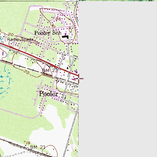 Topographic Map of Pooler Police Department, GA