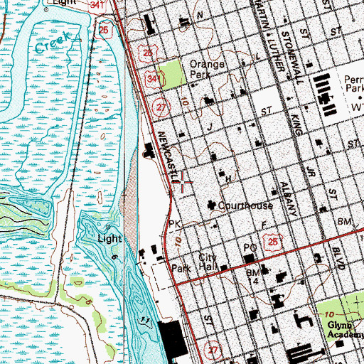 Topographic Map of Glynn County Sheriff's Office, GA