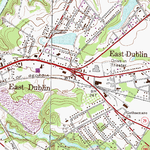 Topographic Map of East Dublin Police Department, GA