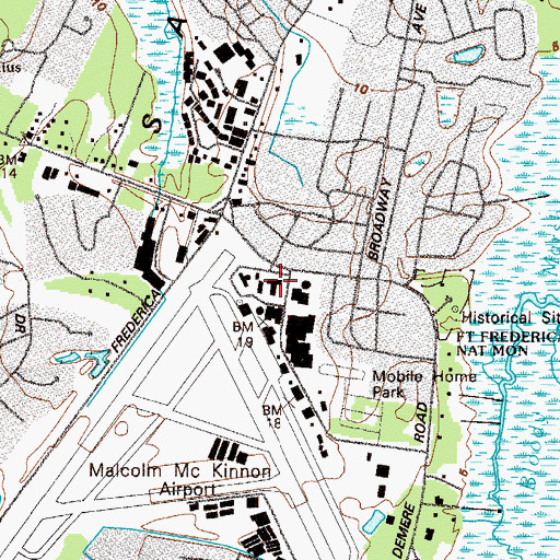 Topographic Map of Glynn County Police Department, GA
