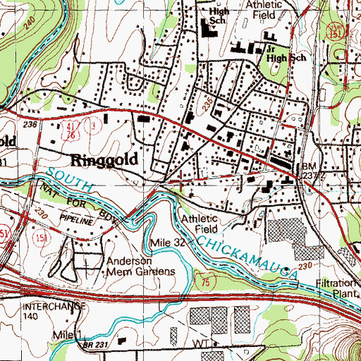 Topographic Map of Catoosa County Sheriff's Office, GA