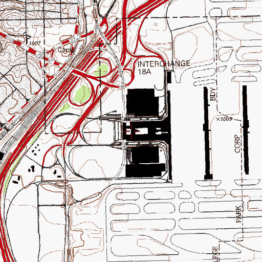 Topographic Map of Atlanta Police Helicopter Unit, GA