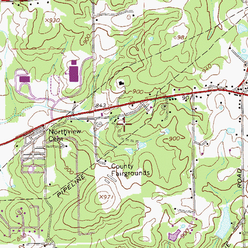 Topographic Map of Polk County Sheriff's Office, GA