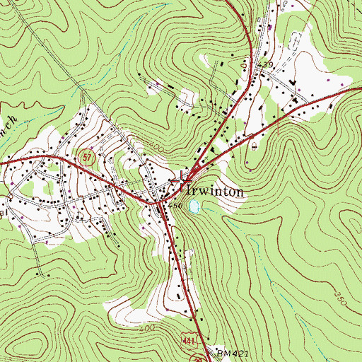 Topographic Map of Irwinton Police Department, GA