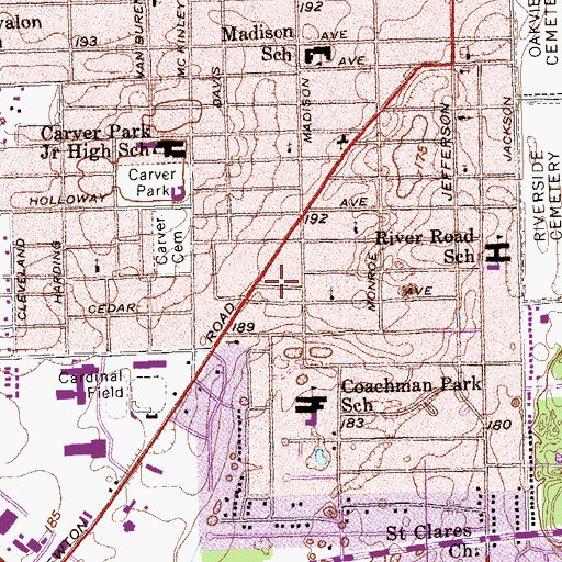 Topographic Map of Albany Police Department, GA