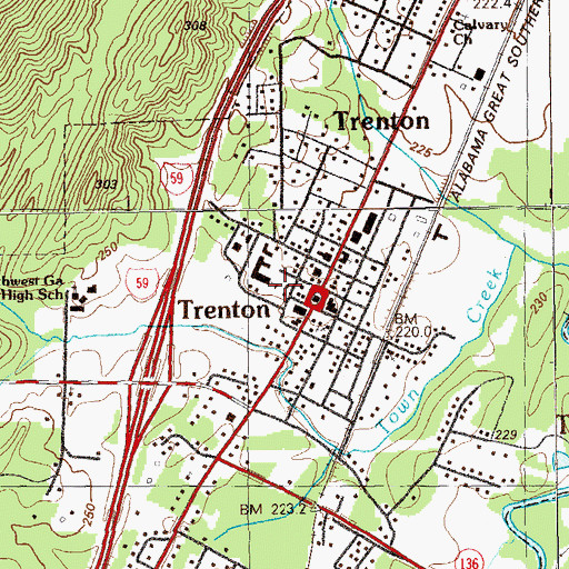 Topographic Map of Dade County Sheriff's Office, GA