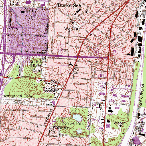 Topographic Map of Macon Police Department Precinct 2, GA