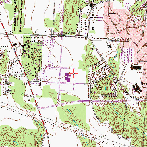 Topographic Map of Houston County Sheriff's Dept, GA