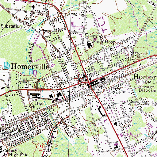 Topographic Map of Clinch County Sheriff's Department, GA