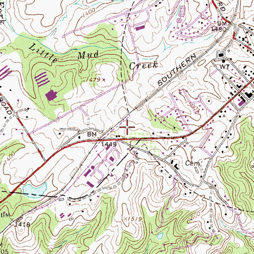 Topographic Map of Baldwin Police Department, GA