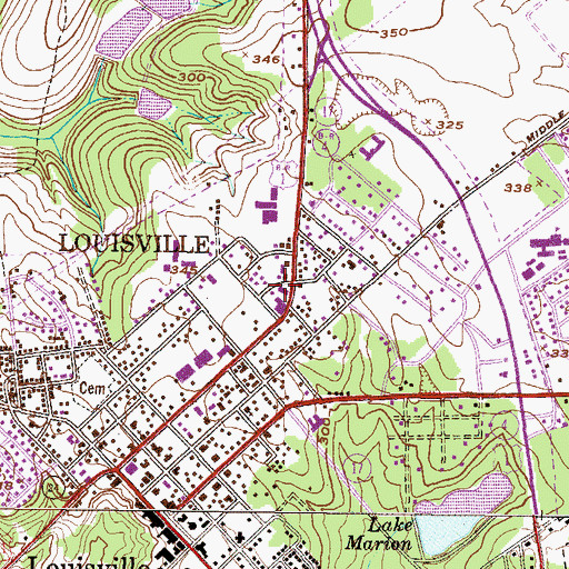 Topographic Map of Louisville Police Department, GA