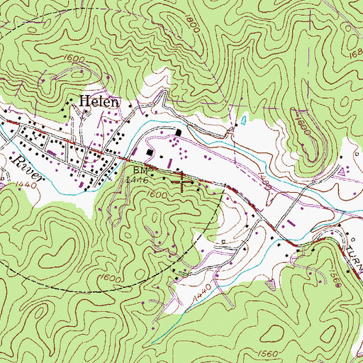 Topographic Map of Helen Police Department, GA