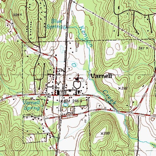 Topographic Map of Varnell Police Department, GA