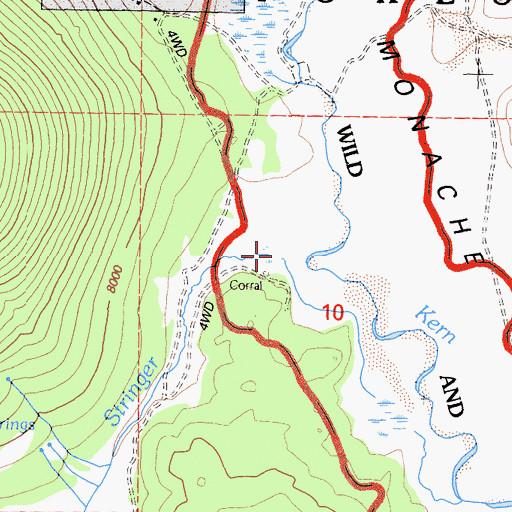 Topographic Map of Round Mountain Stringer, CA