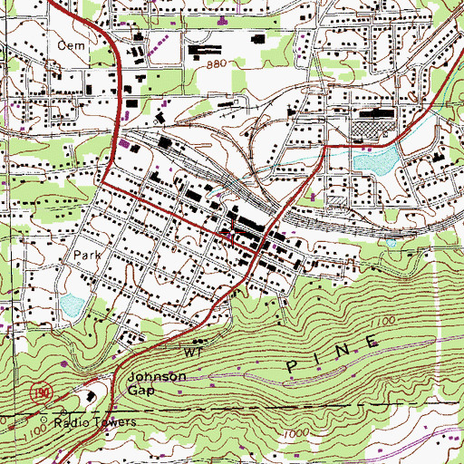 Topographic Map of Manchester Police Department, GA