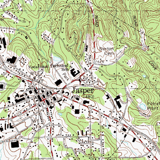 Topographic Map of Jasper Police Department, GA