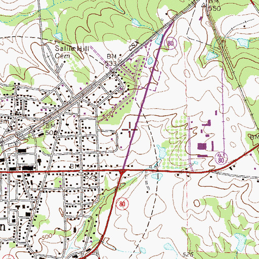 Topographic Map of Warren County Sheriff's Office, GA