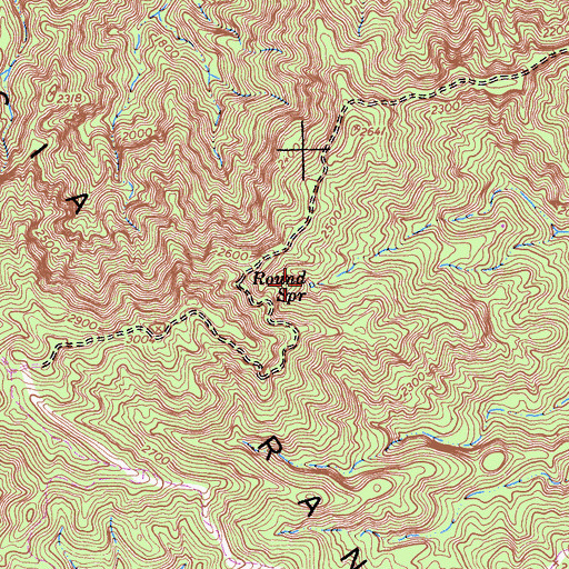 Topographic Map of Round Spring, CA