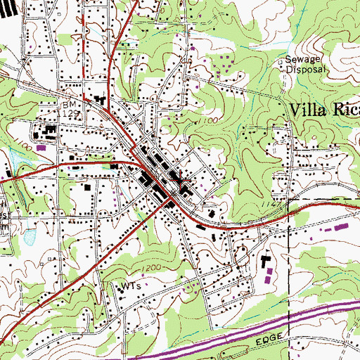 Topographic Map of Villa Rica Police Department, GA