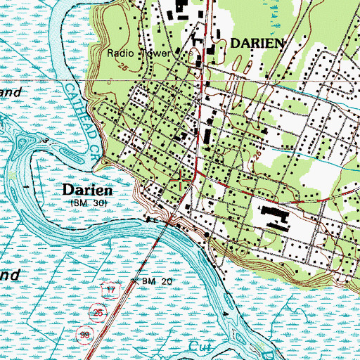 Topographic Map of Darien Police Department, GA