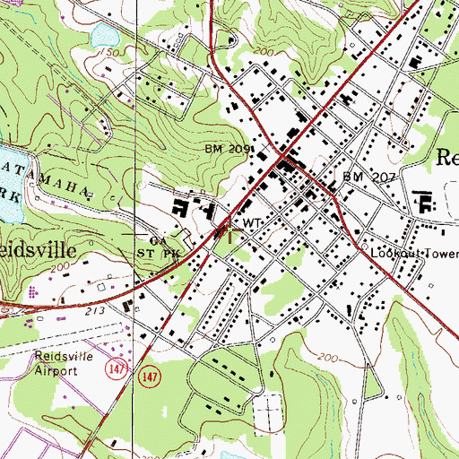 Topographic Map of Reidsville Police Department, GA