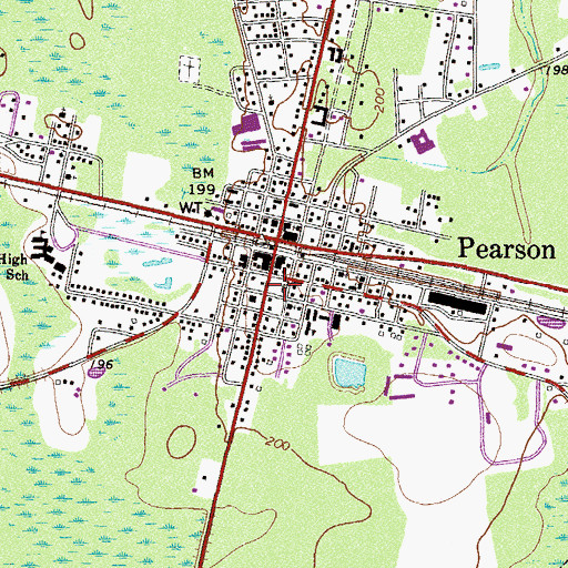 Topographic Map of Pearson Police Dept, GA
