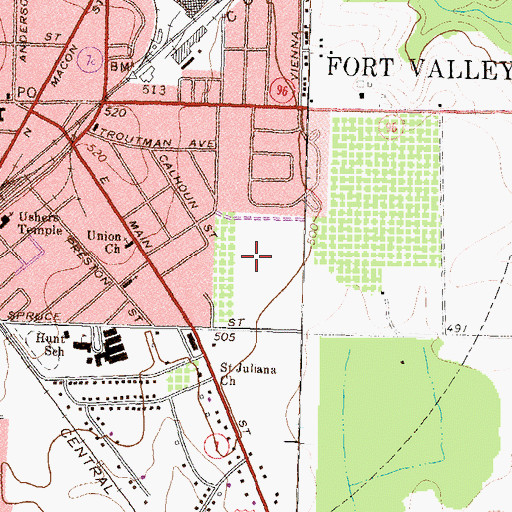 Topographic Map of Peach County Sheriff's Department, GA